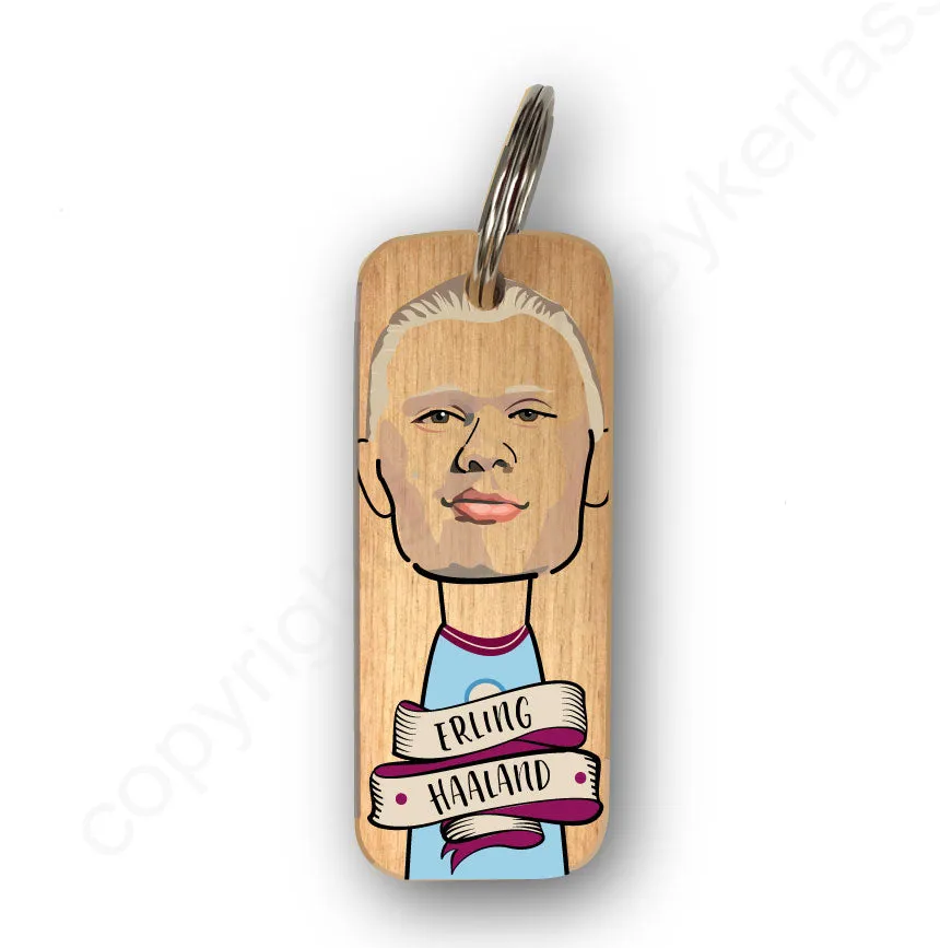 Erling Haaland Character Wooden Keyring - RWKR1