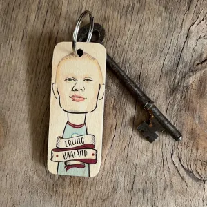 Erling Haaland Character Wooden Keyring - RWKR1