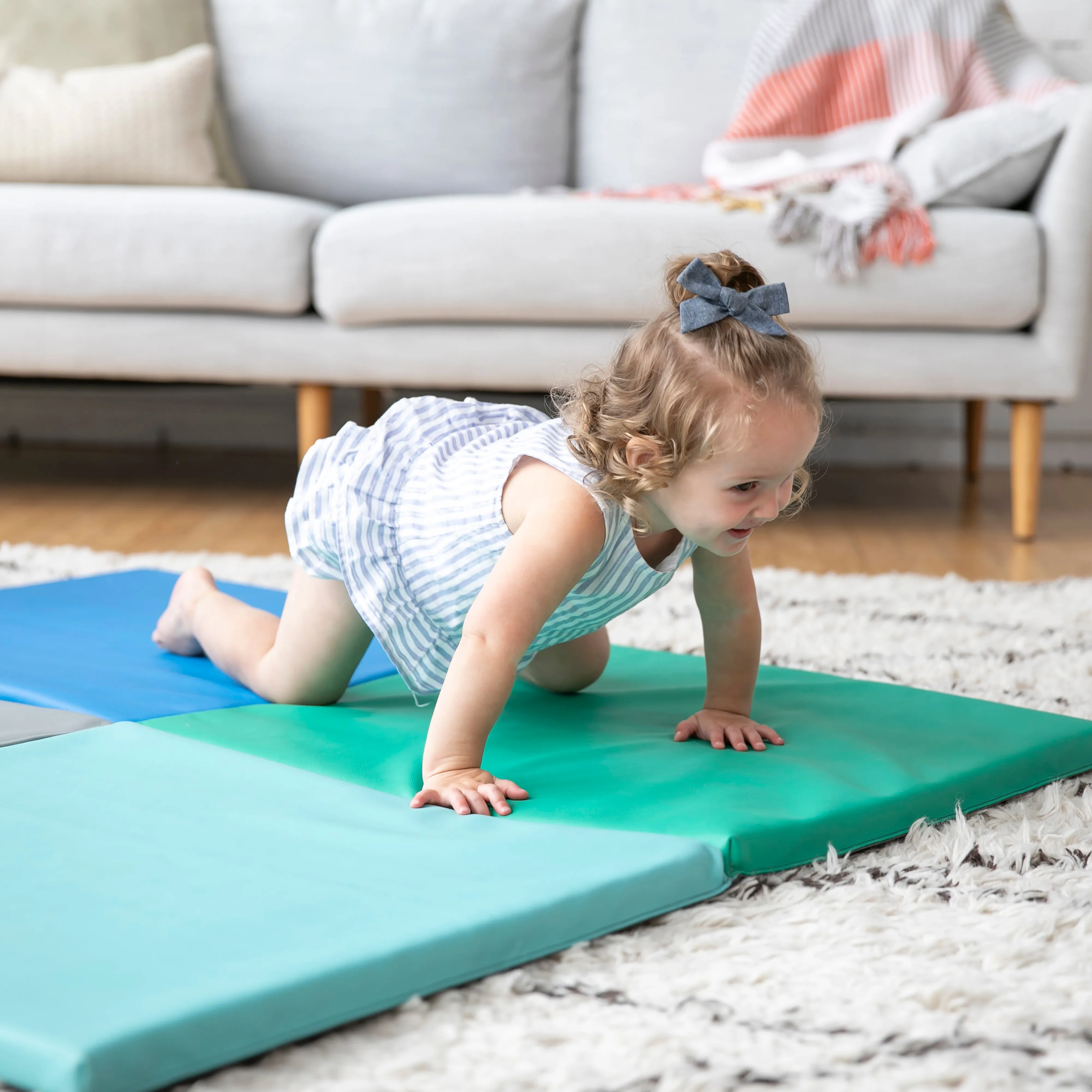 Fold-N-Go Activity Mat and Patchwork Toddler Foam Block Playset