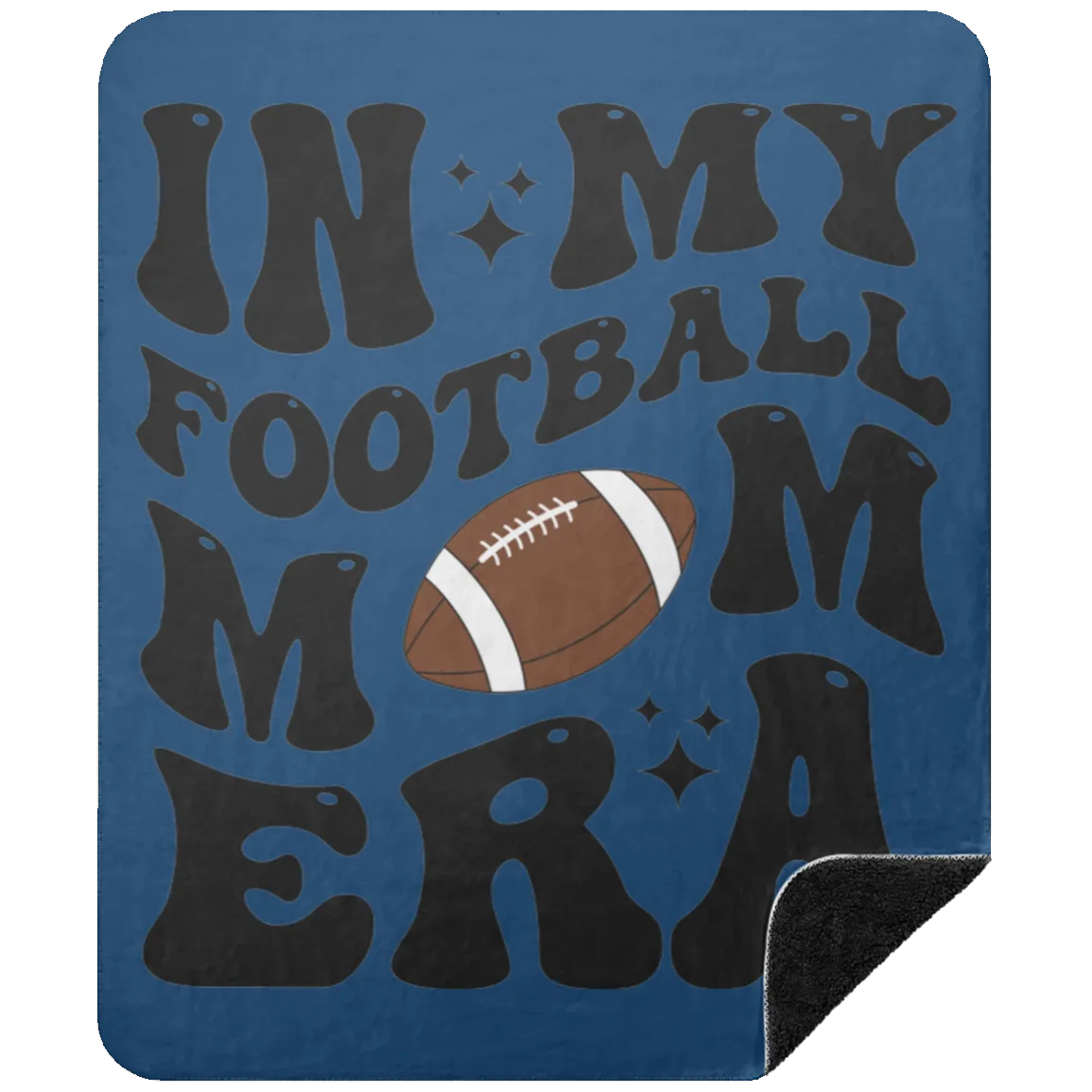 Football Mom BSHM Premium Black Sherpa Blanket 50x60