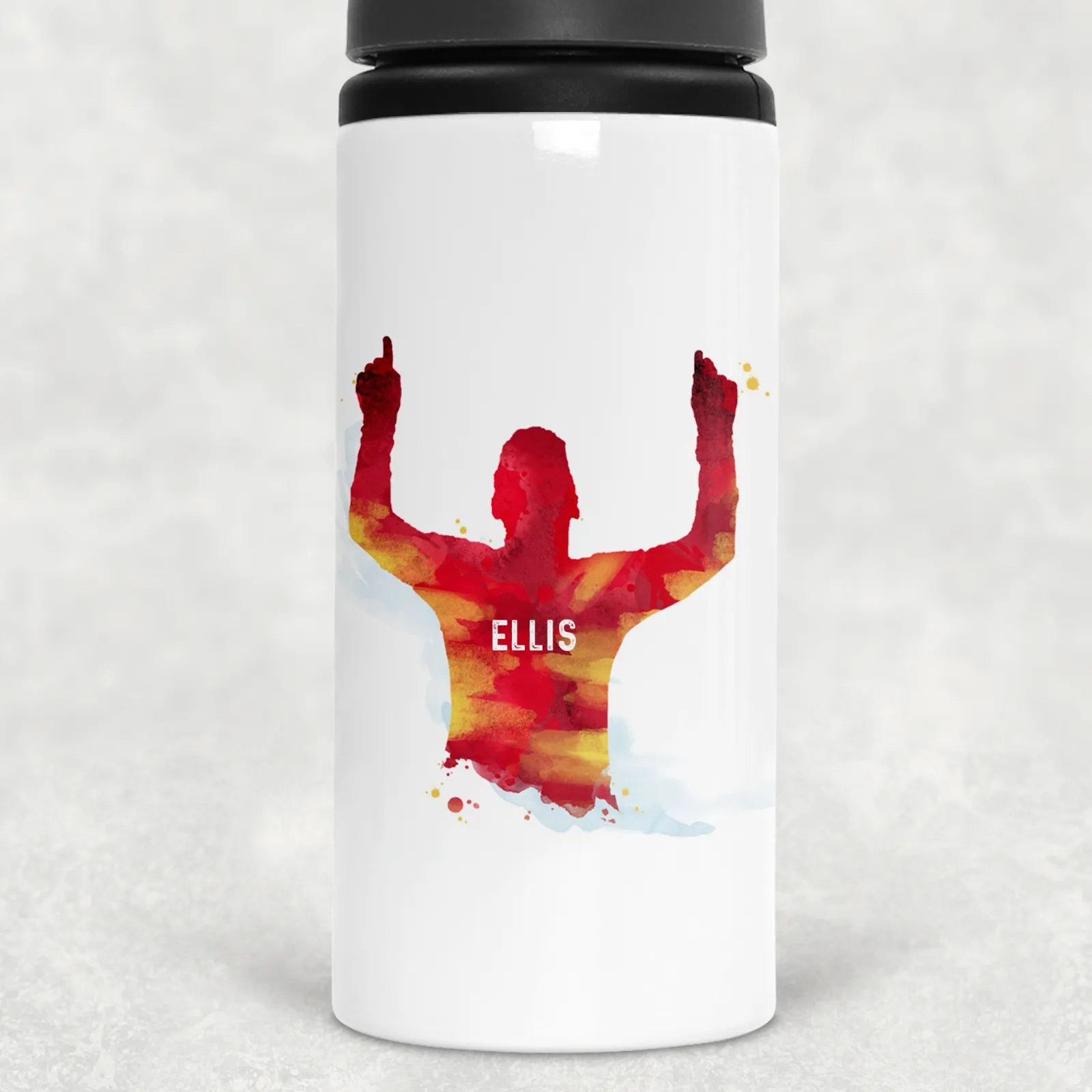 Football Red Shirt Personalised Aluminium Straw Water Bottle 650ml