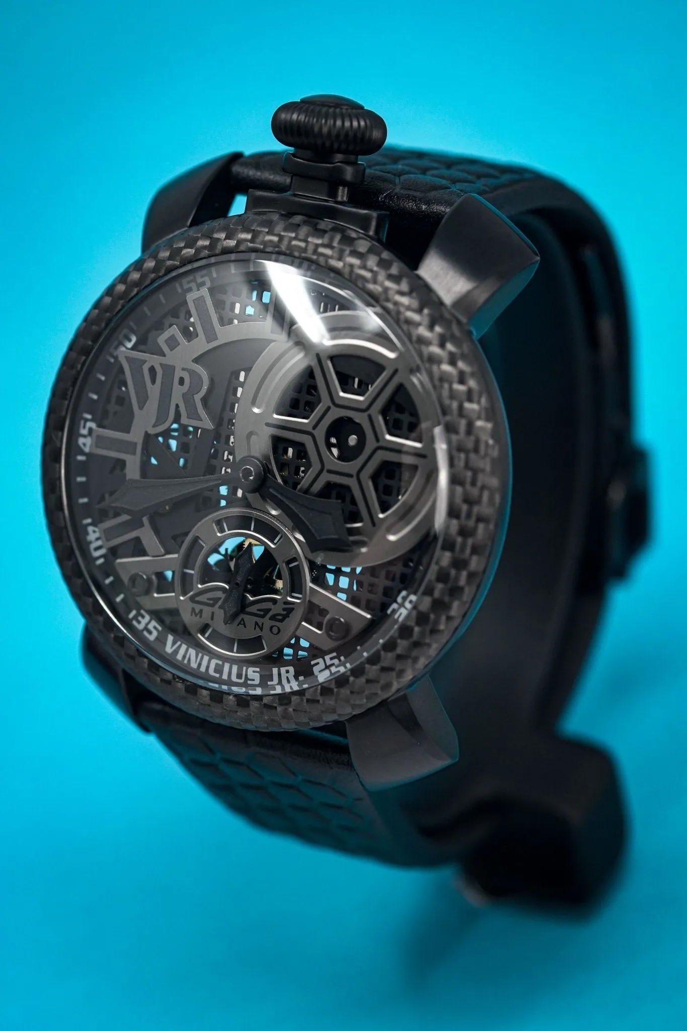 Gaga Milano Watch Vinicius Jr. Skeleton Steel Carbon Limited Edition