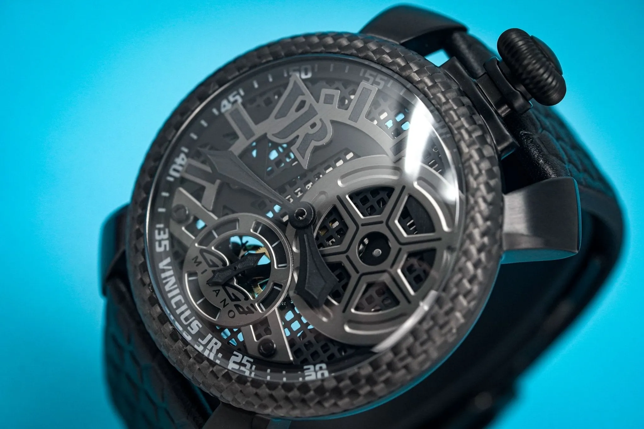 Gaga Milano Watch Vinicius Jr. Skeleton Steel Carbon Limited Edition