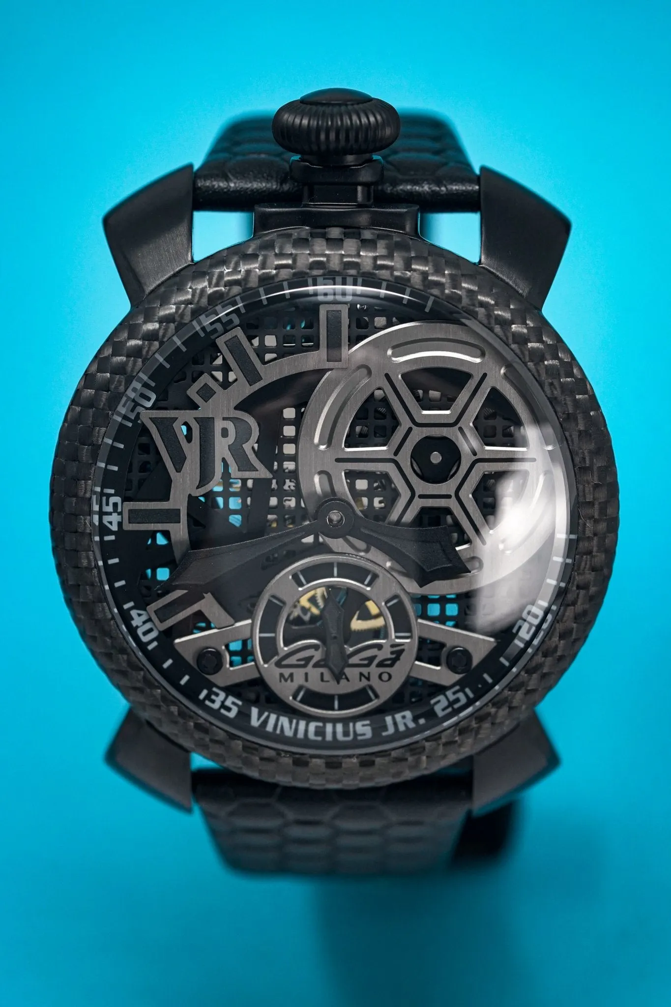 Gaga Milano Watch Vinicius Jr. Skeleton Steel Carbon Limited Edition