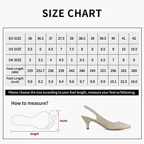 Greatonu Womens Gold Sexy Pointed Closed Toe Comfortable Slingback Pumps Court Shoes