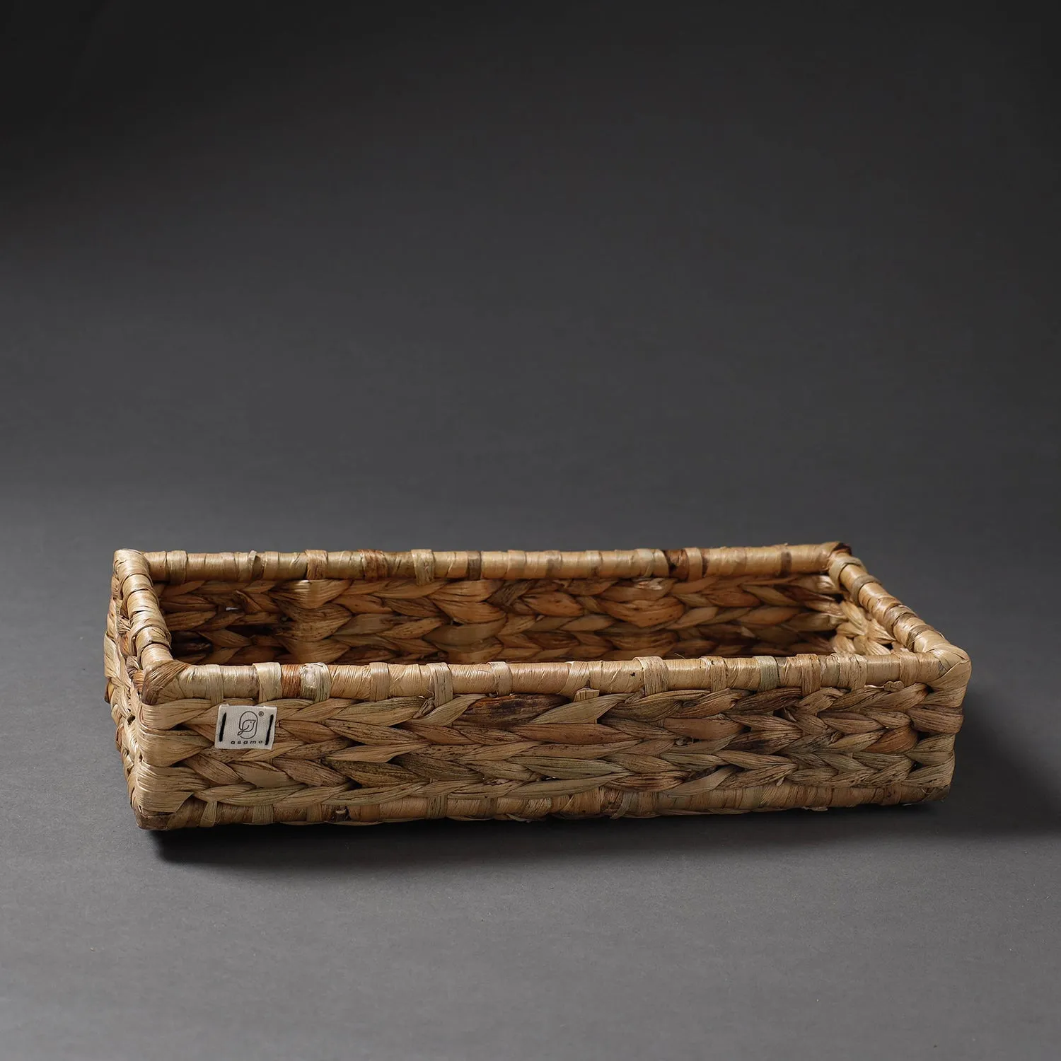 Handcrafted Organic Water Hyacinth Rectangular Tray (14 x 7 in)