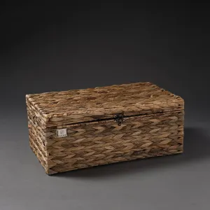 Handcrafted Organic Water Hyacinth Storage Trunk (15 x 8 in)