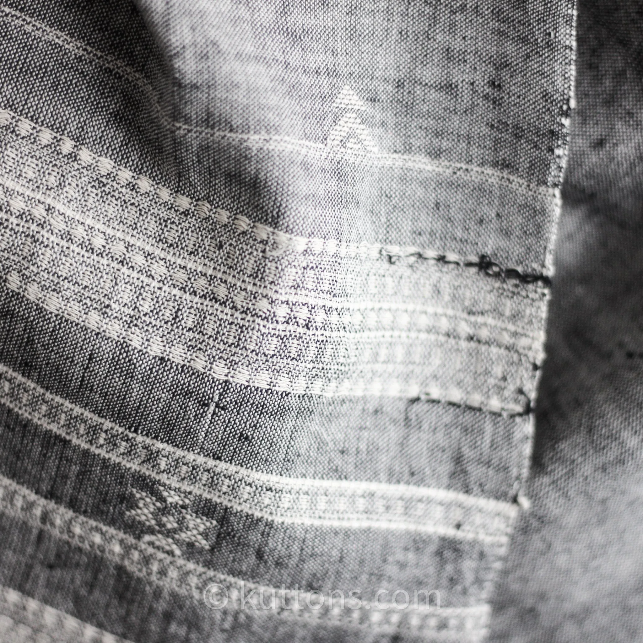 Handwoven Organic Cotton Wrap with Tassels - Organic Kala Cotton Scarf | Gray, 24x80"