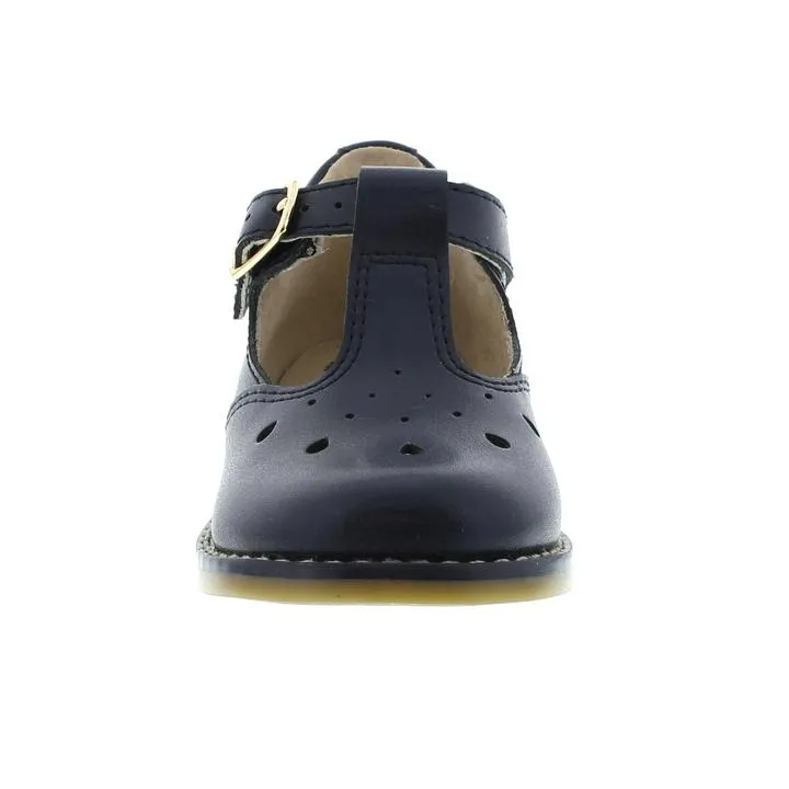 Harper Baby T-strap Dress Shoe - Navy Leather