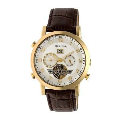 Heritor Automatic Edmond Leather-Band Watch w/Date