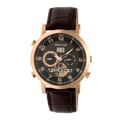 Heritor Automatic Edmond Leather-Band Watch w/Date