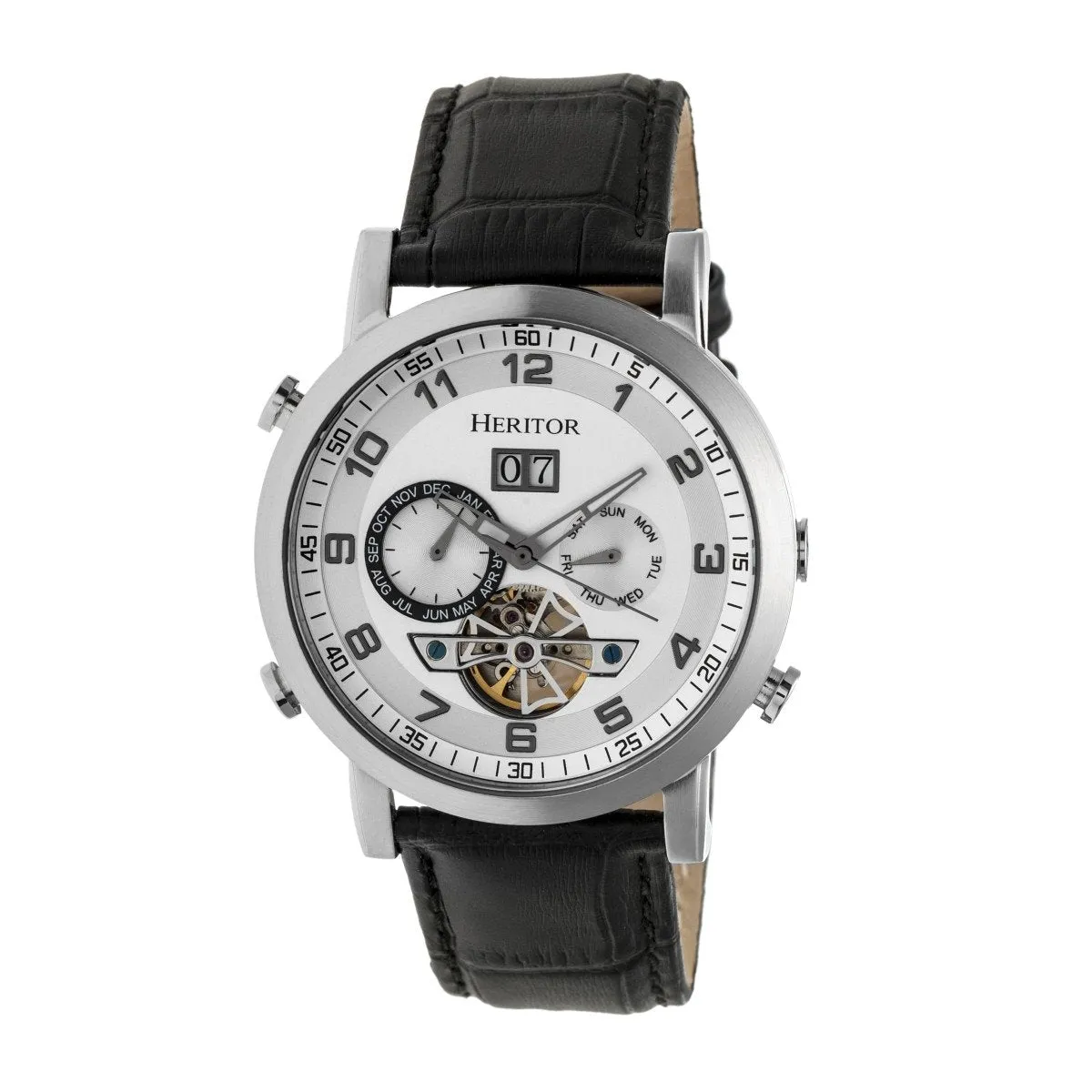 Heritor Automatic Edmond Leather-Band Watch w/Date