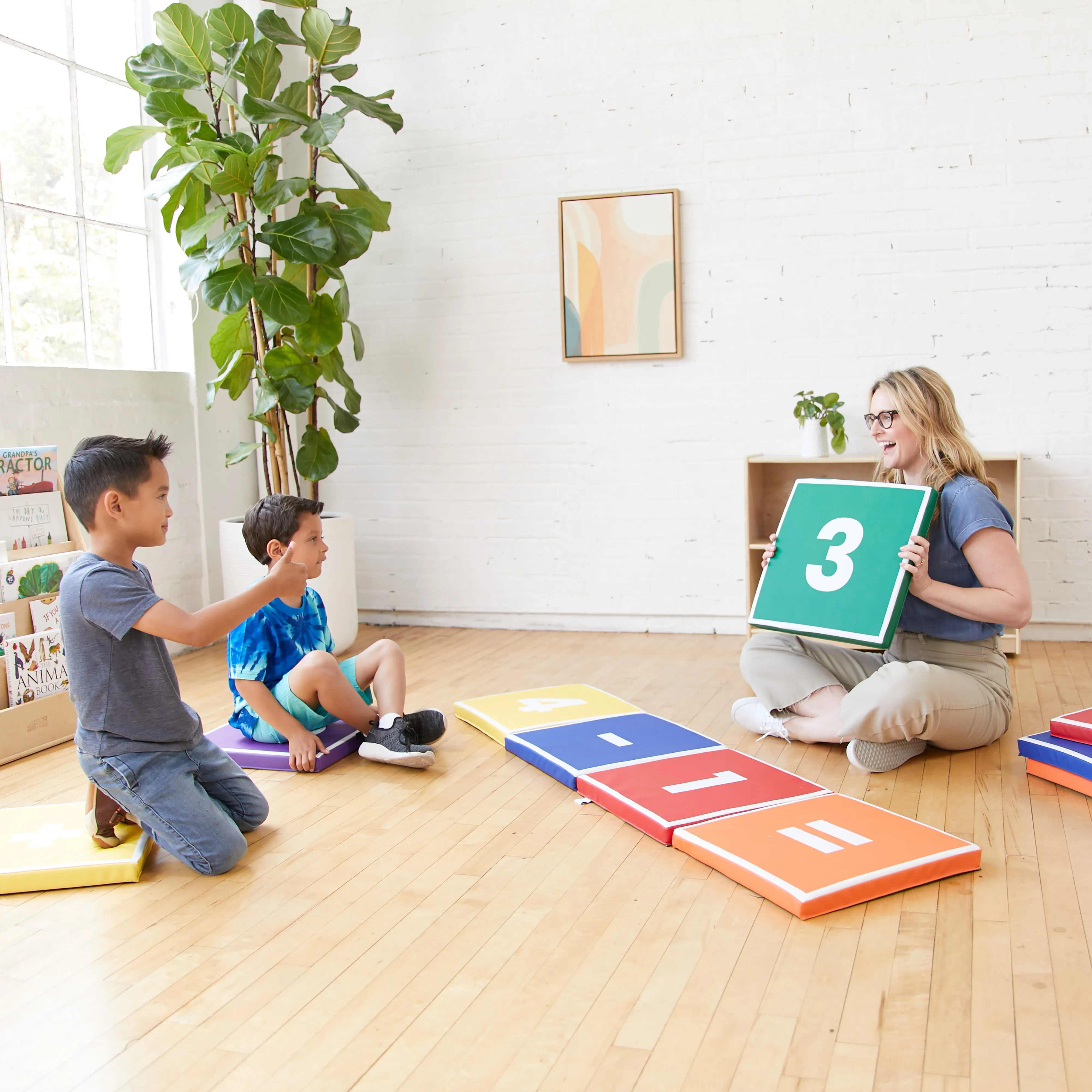 Hop to It Math Mats, Flexible Seating, 13-Piece