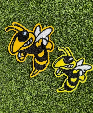 Hornet - Yellow Jacket Mascot Iron On Patches