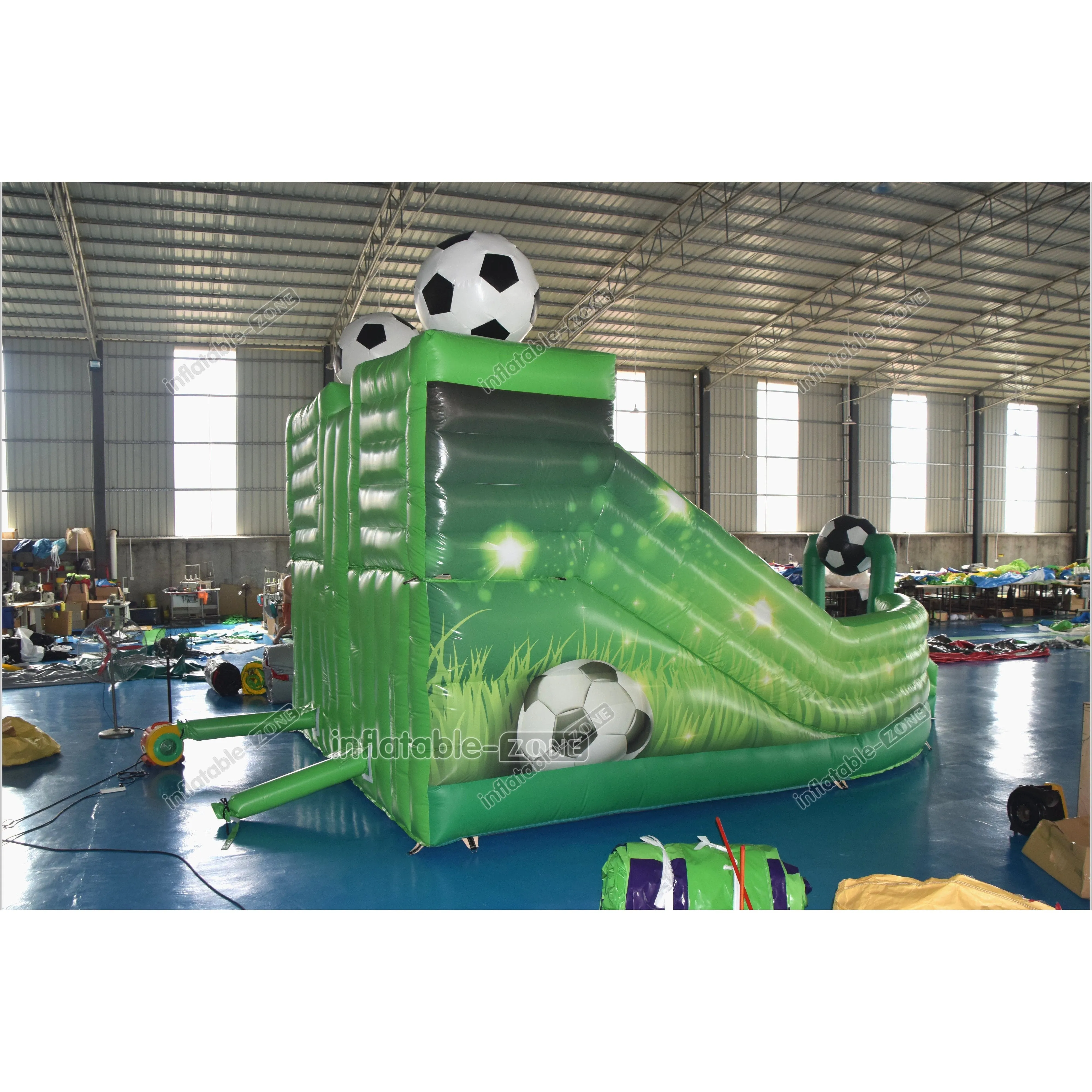 Inflatable Football Slide Children Sports Theme Bouncy Castle Inflatable Giant Slide Bounce Jumper