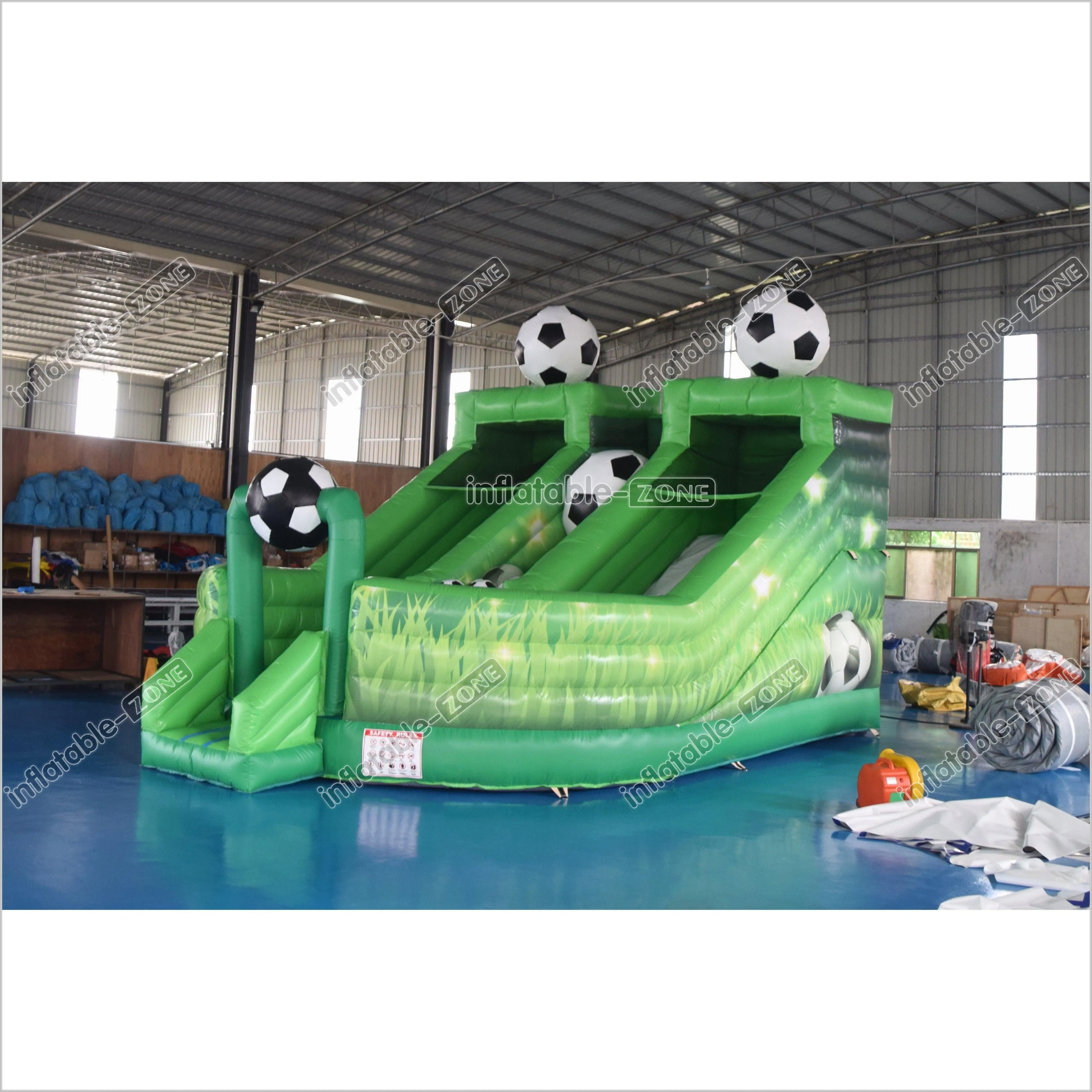 Inflatable Football Slide Children Sports Theme Bouncy Castle Inflatable Giant Slide Bounce Jumper