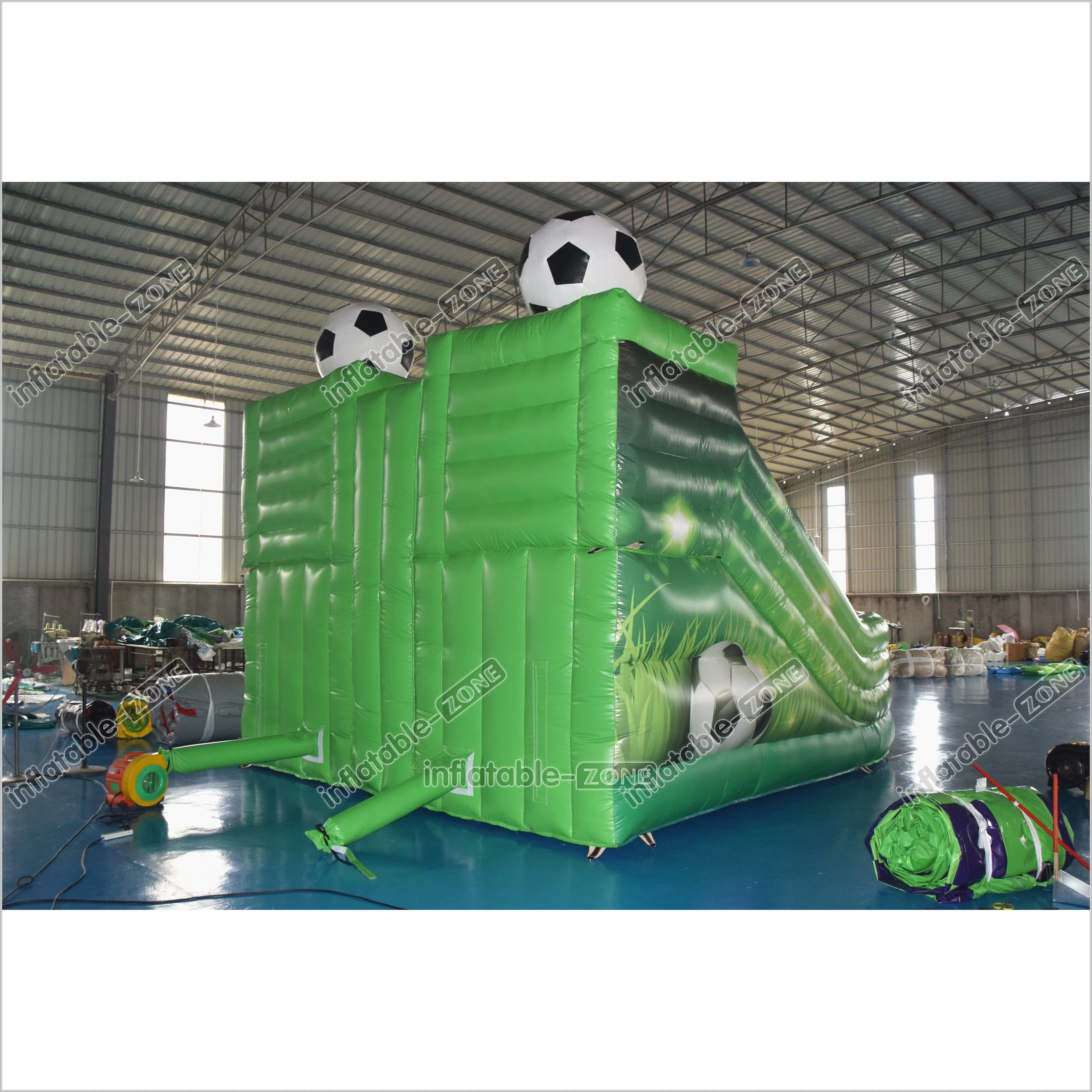 Inflatable Football Slide Children Sports Theme Bouncy Castle Inflatable Giant Slide Bounce Jumper