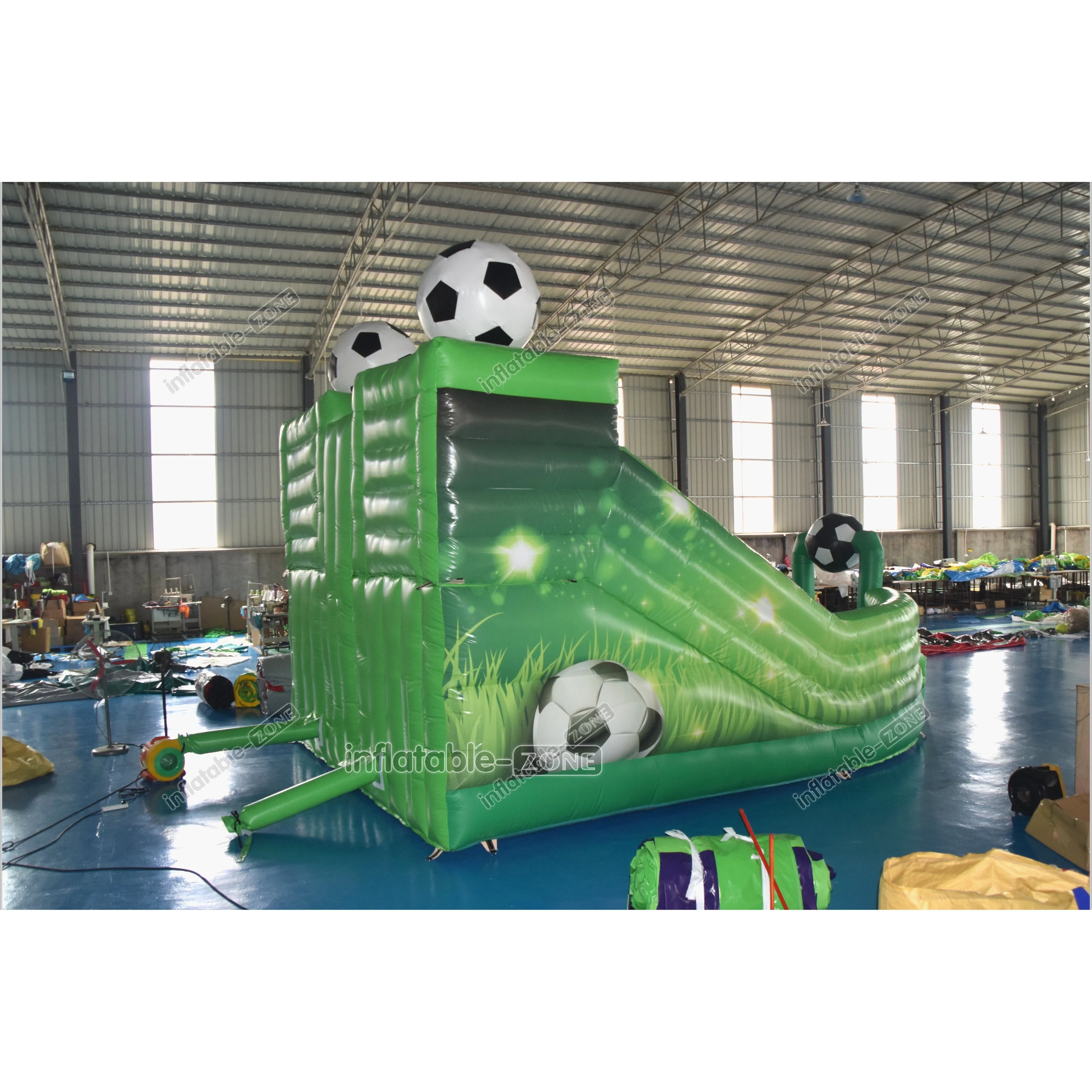 Inflatable Football Slide Children Sports Theme Bouncy Castle Inflatable Giant Slide Bounce Jumper