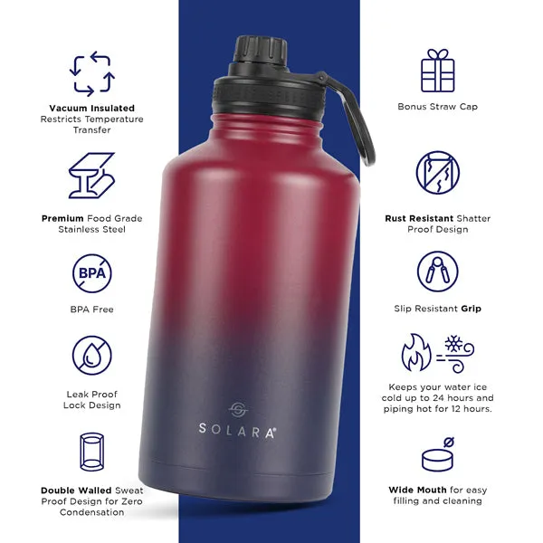 Insulated Water Bottle (2 Caps)