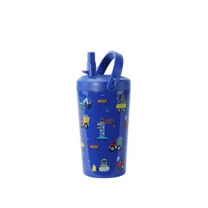 Kids Tumbler with Straw Lid | 14oz | Blue Car World