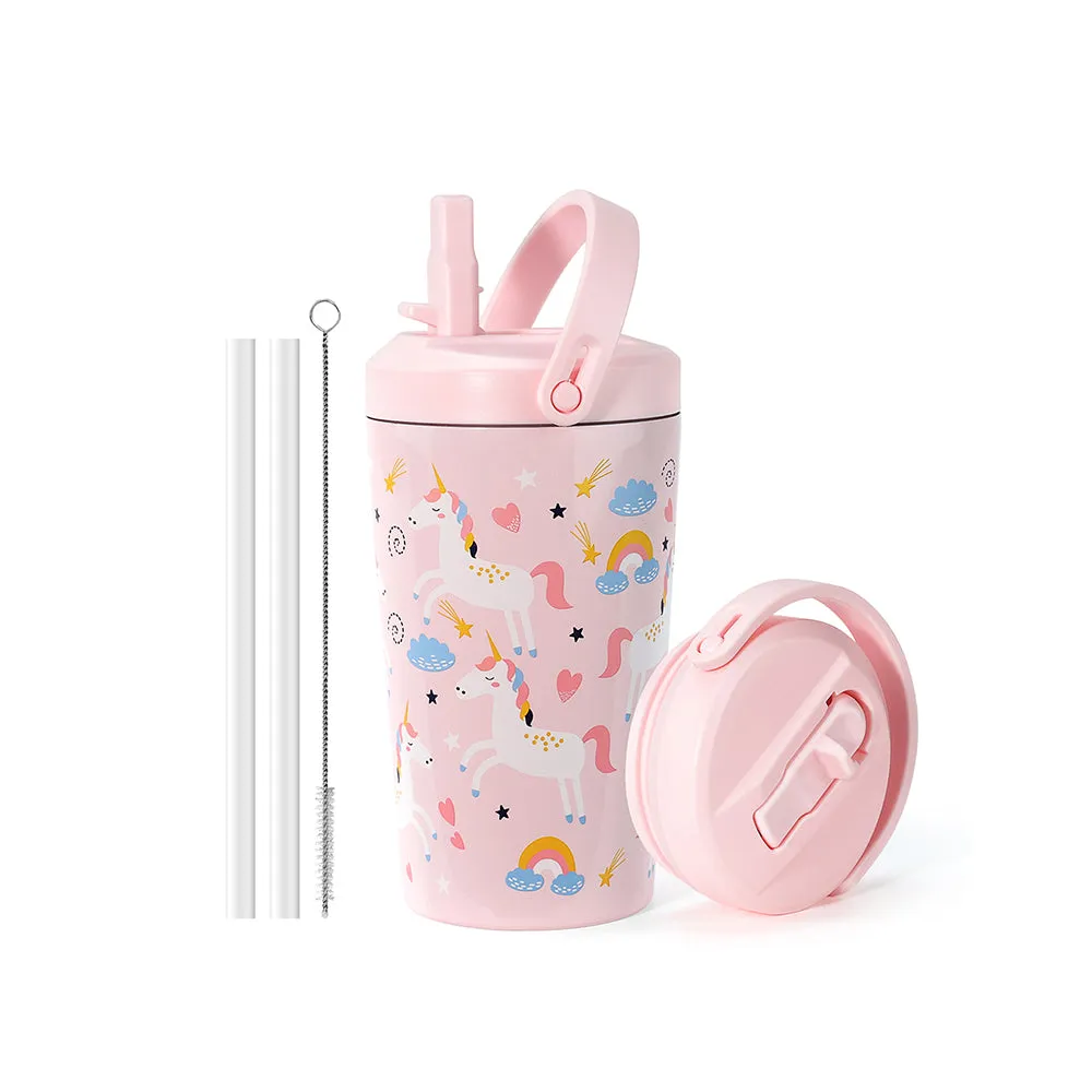 Kids Tumbler with Straw Lid | 14oz | Pink Unicorn