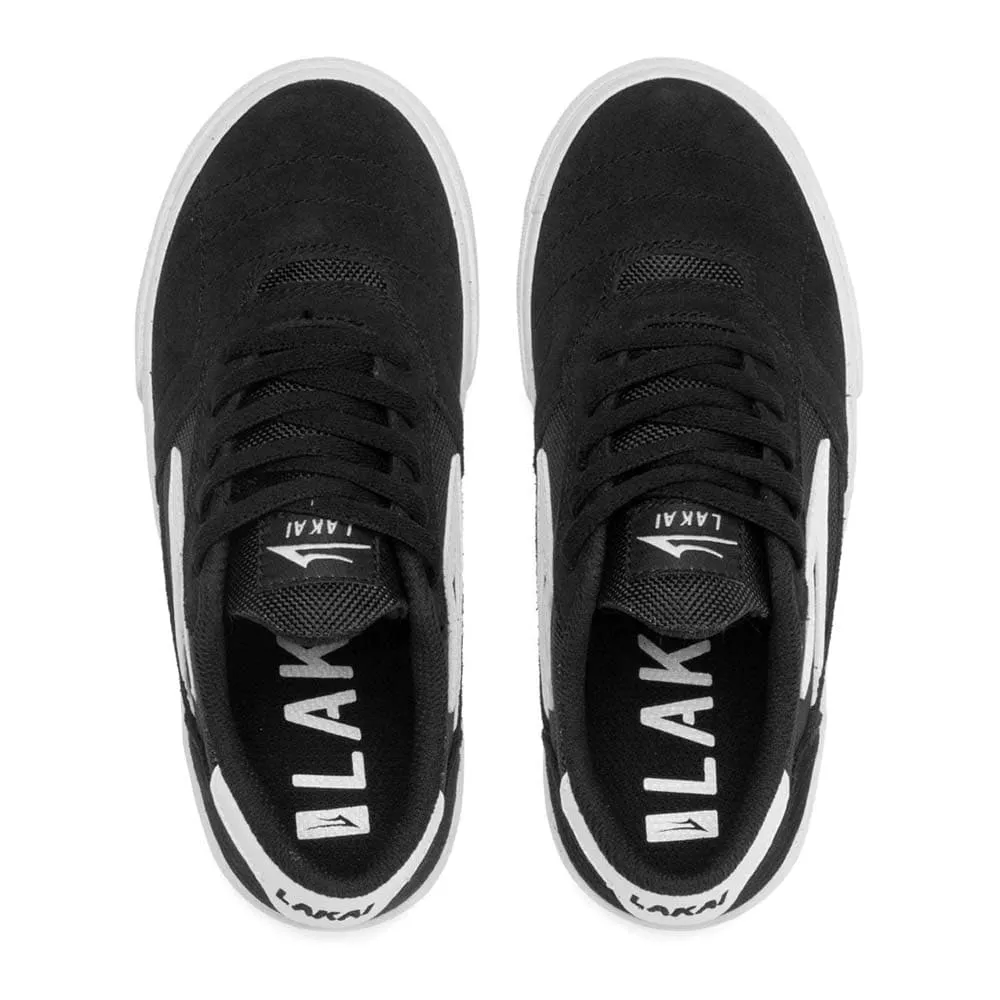 Lakai 'Cambridge' Kids Skate Shoes (Black / White Suede)