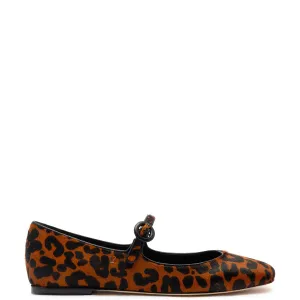 Larroude Blair Ballet Flat In Leopard Print Calf Hair