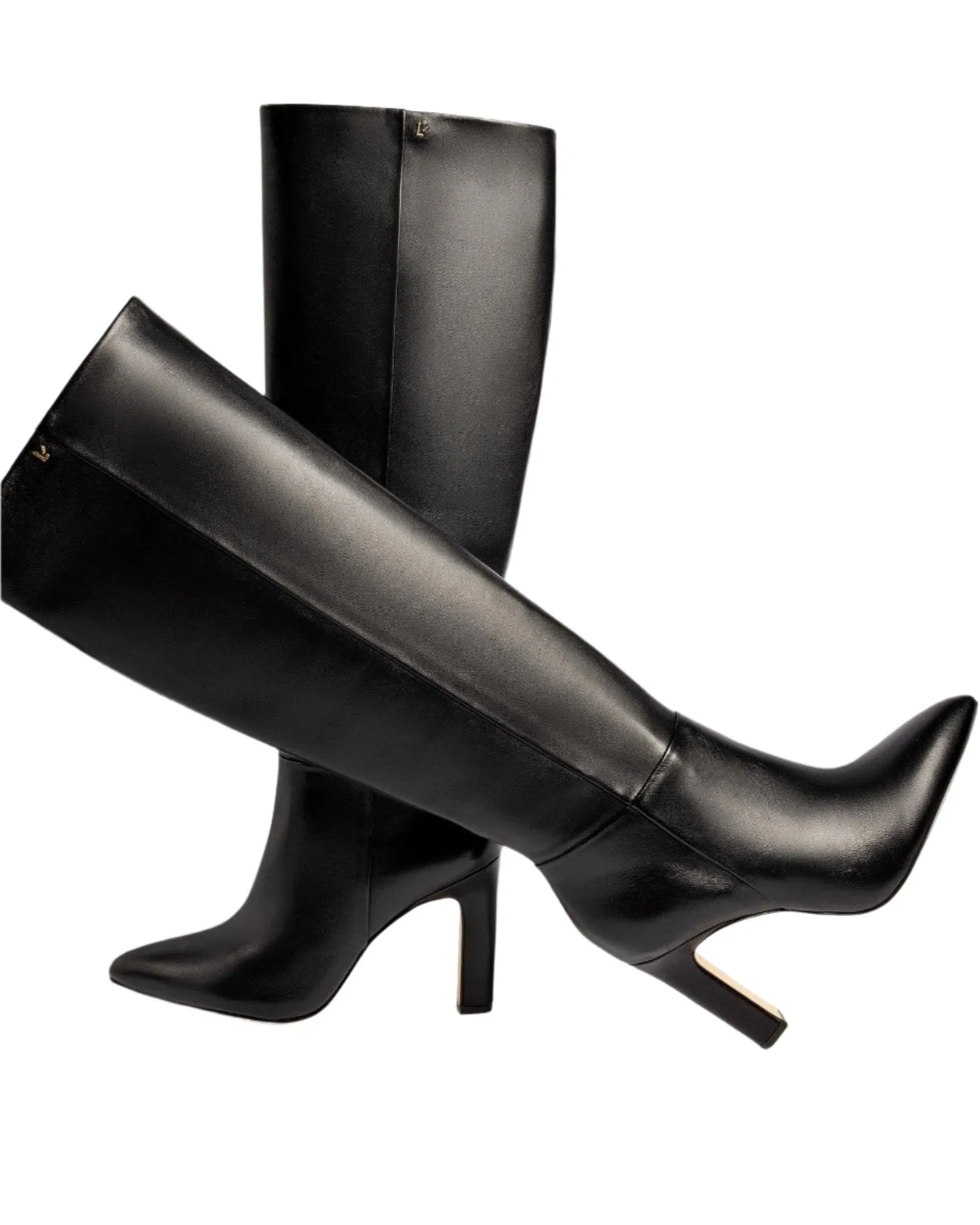 Larroude Cindy Hi Boot In Black Leather