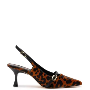 Larroude Ines Pump In Leopard Print Calf Hair