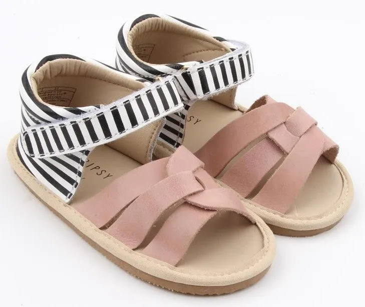 Little Bipsy Isla Sandals-Blush & Black Stripe