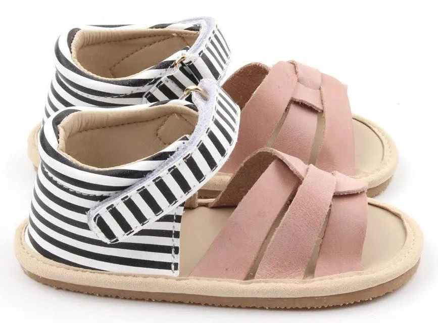 Little Bipsy Isla Sandals-Blush & Black Stripe