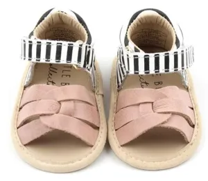 Little Bipsy Isla Sandals-Blush & Black Stripe