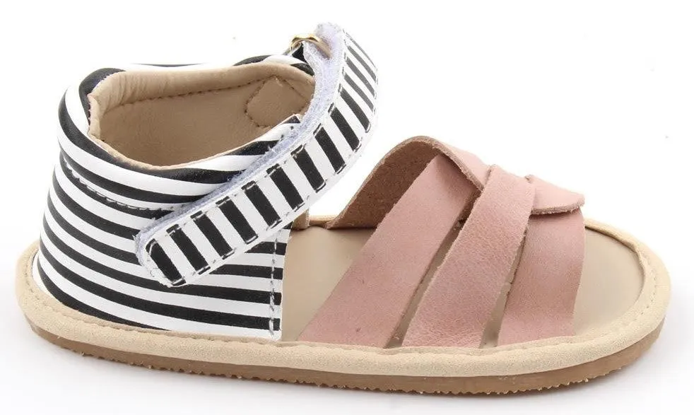 Little Bipsy Isla Sandals-Blush & Black Stripe