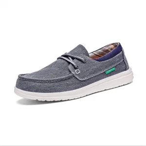 Men's Casual Lace Up Canvas Shoes Slip On Loafers Lightweight Comfortable Breathable Fashion Sailboat Shoes