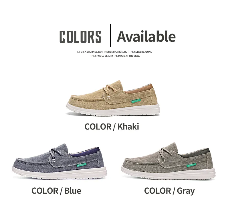 Men's Casual Lace Up Canvas Shoes Slip On Loafers Lightweight Comfortable Breathable Fashion Sailboat Shoes