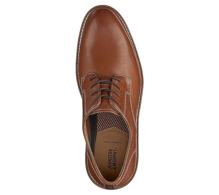 Men's Johnston & Murphy | Upton Plain Toe Wide | Tan Full Grain