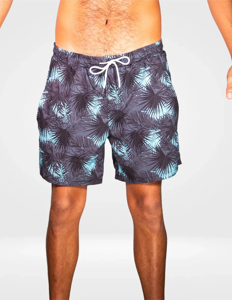 Midnight Palms - Swim Shorts With Waterproof Pocket