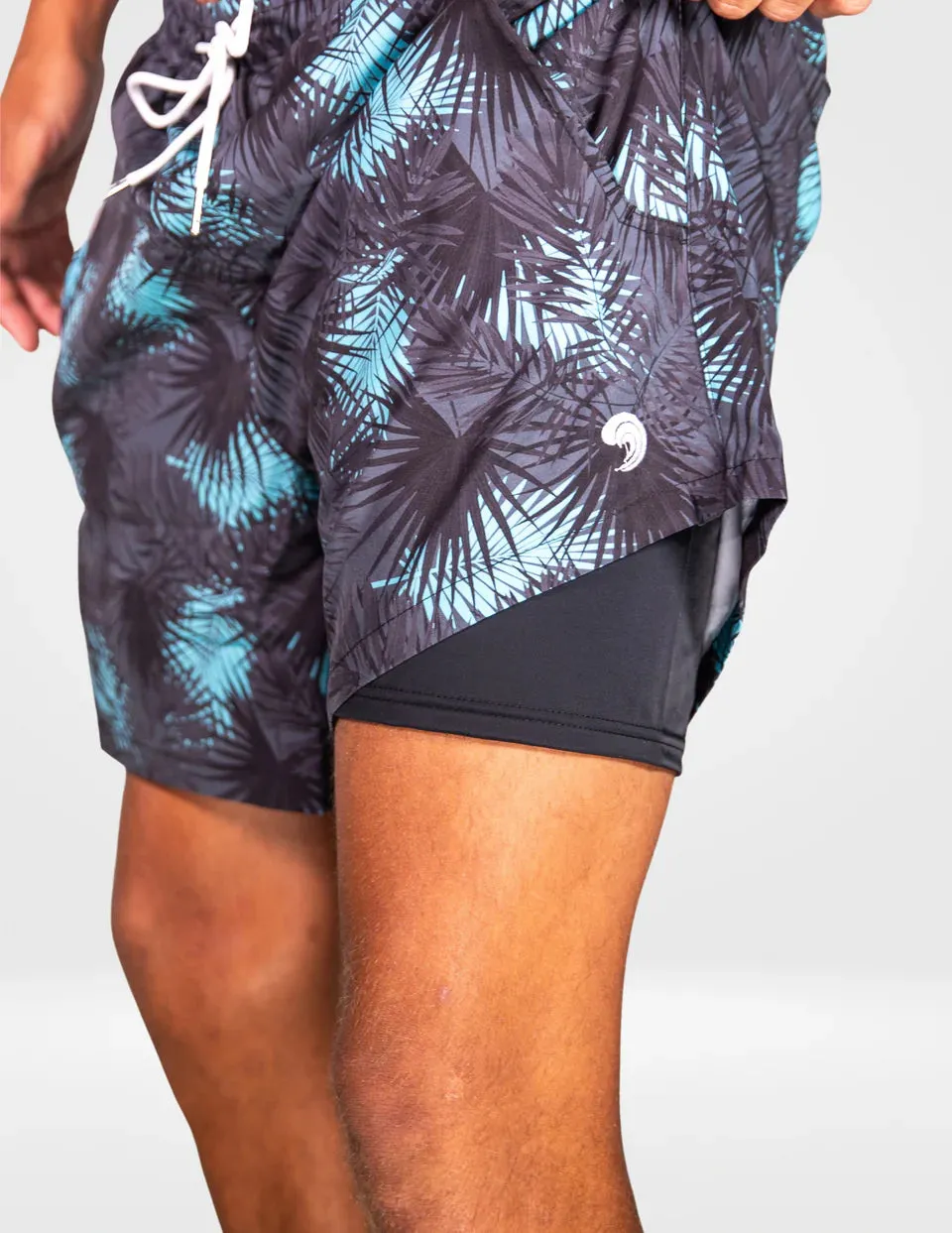 Midnight Palms - Swim Shorts With Waterproof Pocket