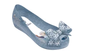 Mini Melissa Girls Frozen Ultra 25 Youth Pearl Blue Glitter Bow Shoes