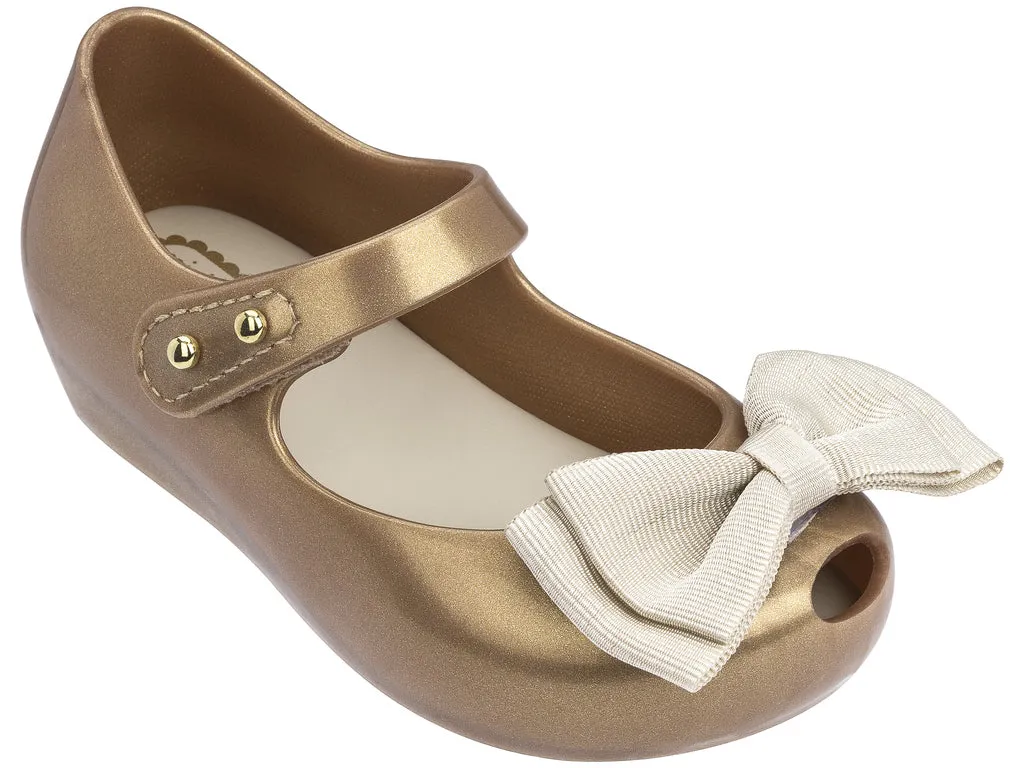 Mini Melissa Ultragirl Sweet-Gold Glitter Tan