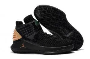 N A Jordan XXXII 32 Black Gold Spectrum Sneakers Men's Basketball Shoes