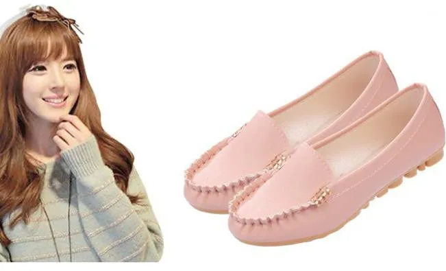 New Arrivals women flats leather fashion shoes slip on woman loafer