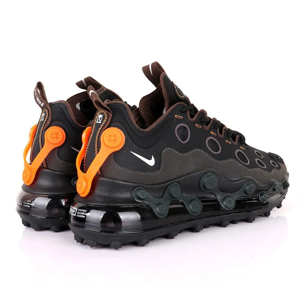 NK Ispa Airmax 720 Adapt Black with Orange Clip Sneakers