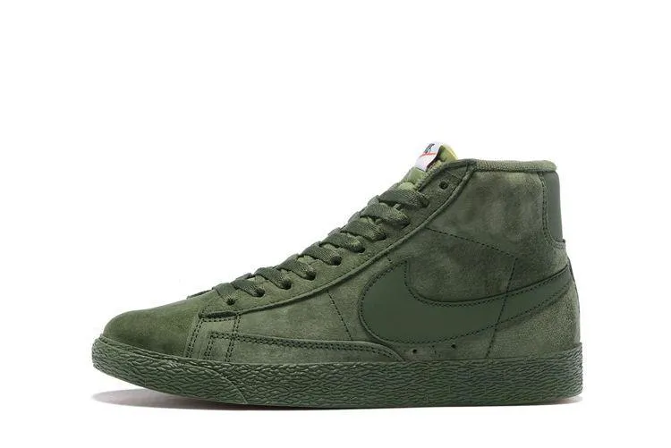 Obeezi Blazer Mid Premium Vintage Olive Green Suede Sneaker