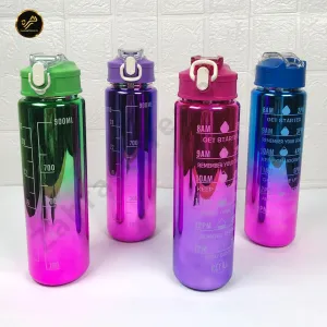 Pastel Motivational Water Bottle with Time Marker