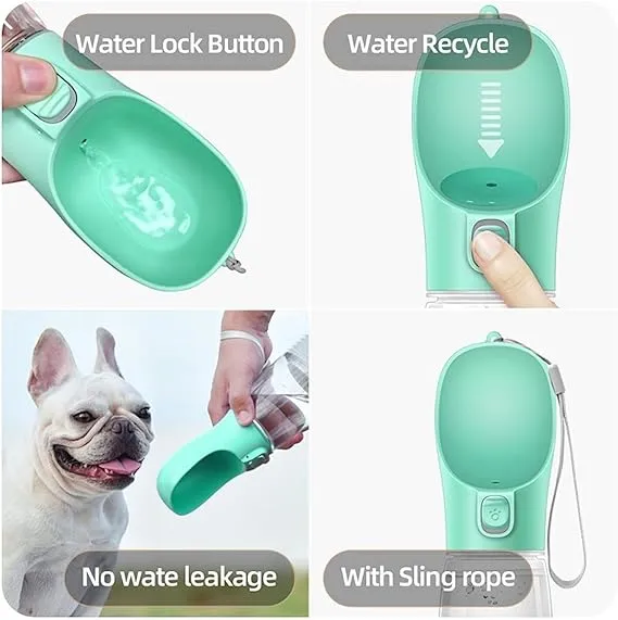 Pet Dog Water Bottle Portable Bottle For Small Large Dogs Travel Puppy Drinking Bowl Outdoor Water Dispenser Feeder Pet Product-White