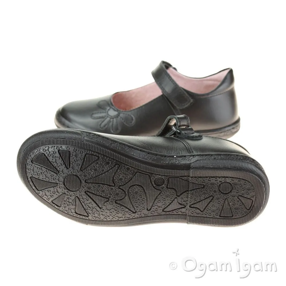 Petasil Donna Girls Black School Shoe