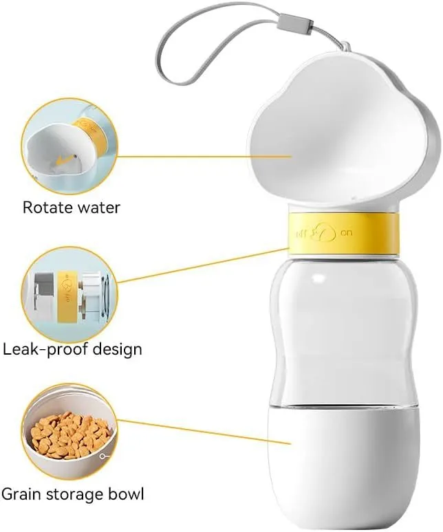 Portable 2-in-1 Dog Water Bottle & Food Bowl