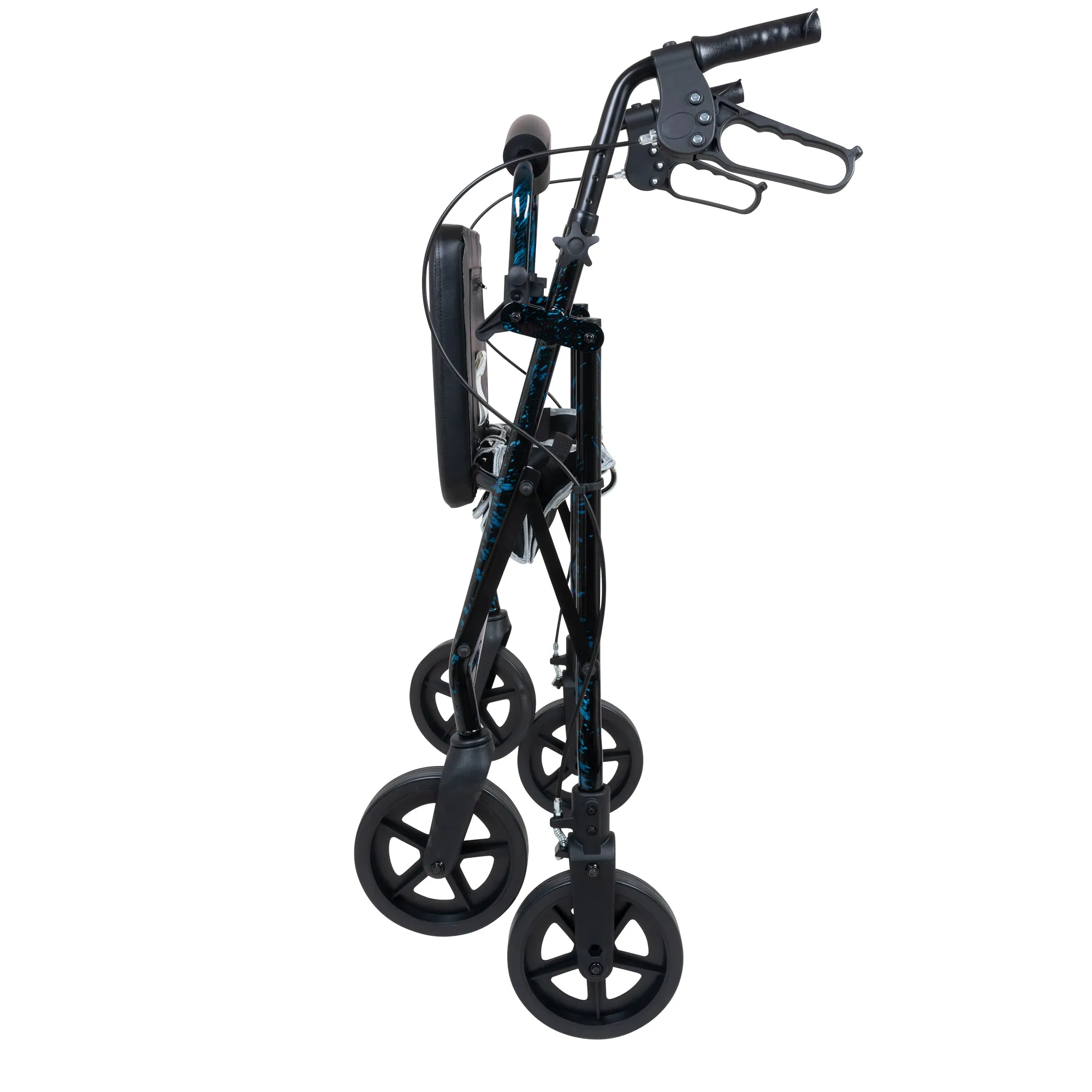 ProBasics Deluxe Aluminum Rollator with 8-inch Wheels, Blue Flame