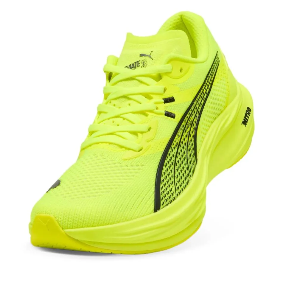 Puma Men's Deviate NITRO 3 Running Shoes in Yellow Alert/PUMA Black SS25